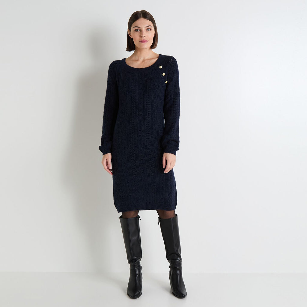 Robe pull col rond femme - 1