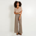 Pantalon plissé effet brillant femme - 1