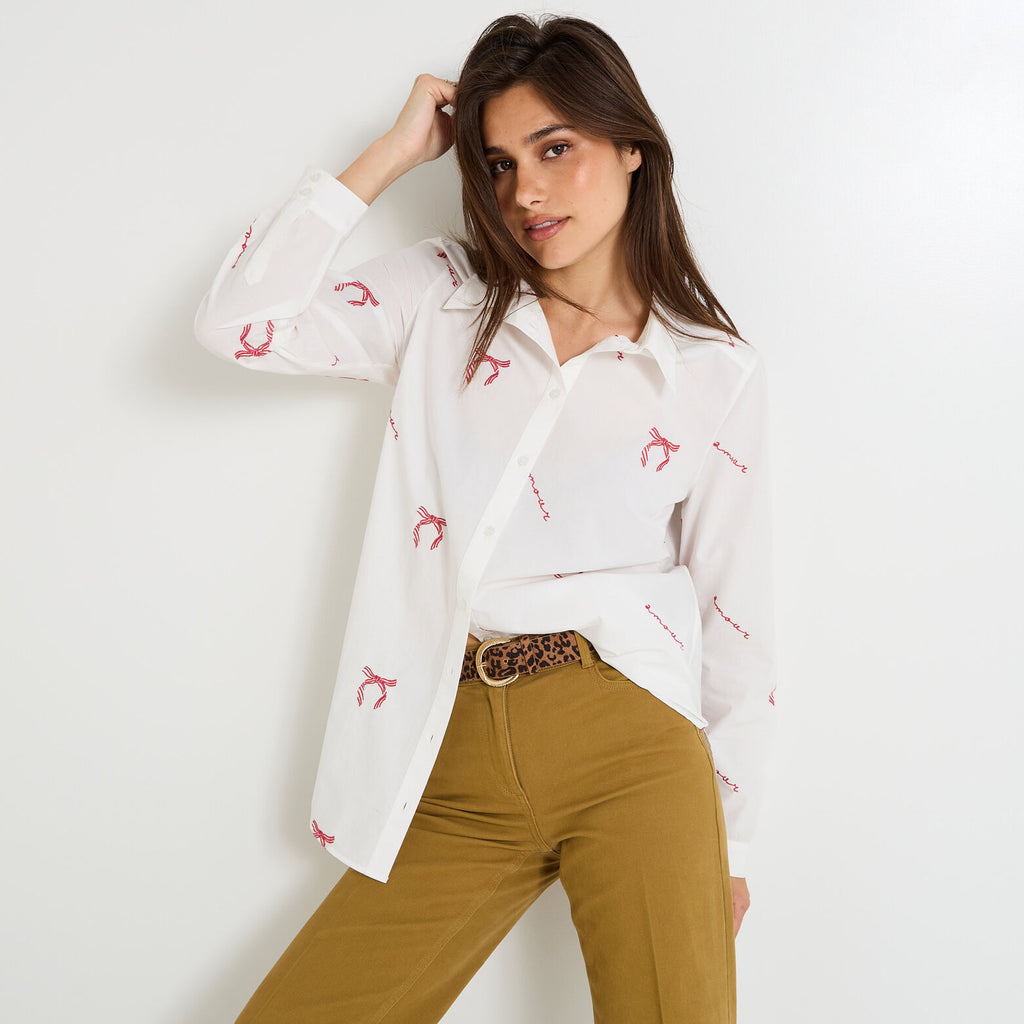 Chemise nœuds brodés femme - 1