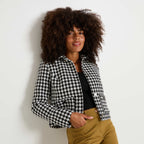 Veste tweed col chemise femme - 1