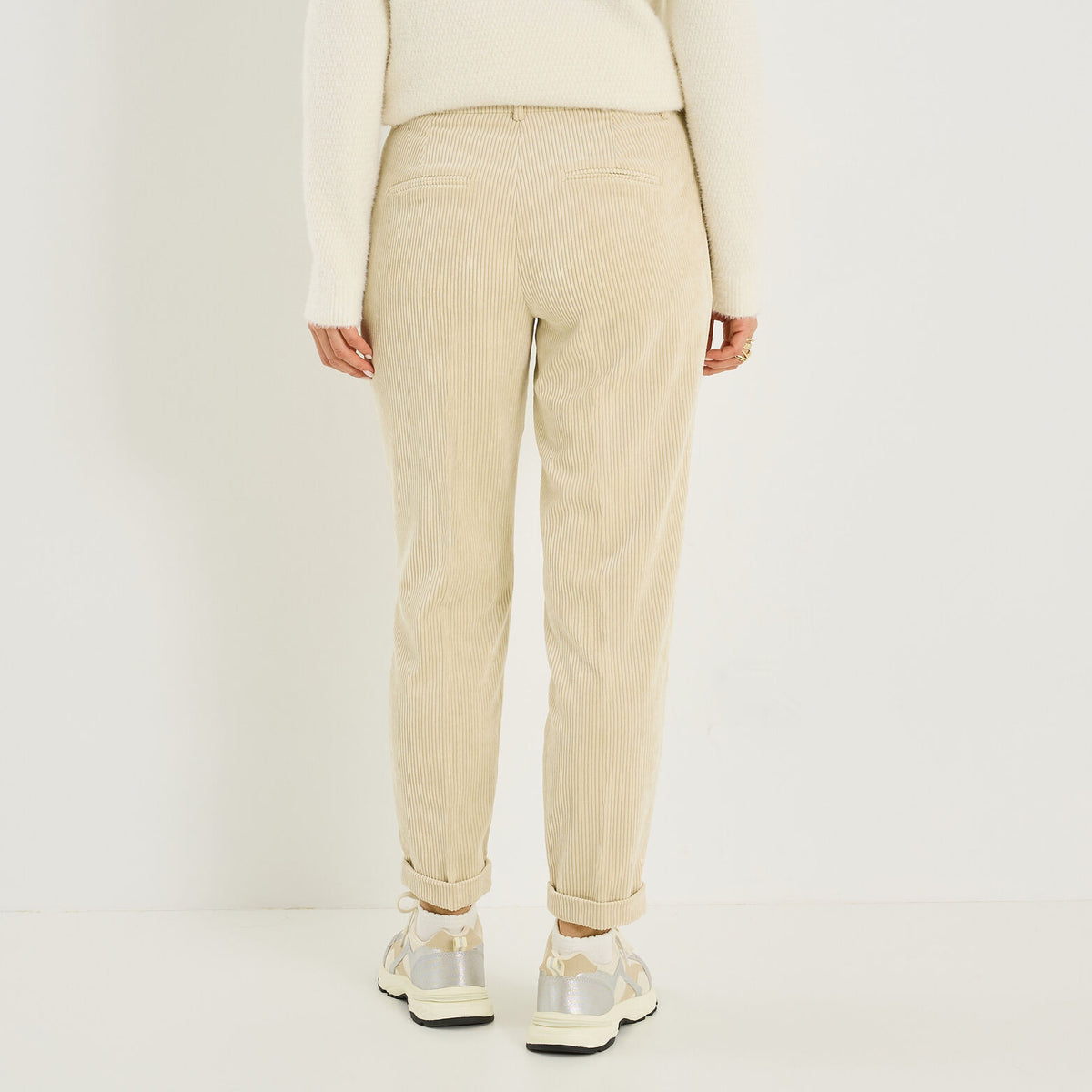 Pantalon velours à revers femme - 2