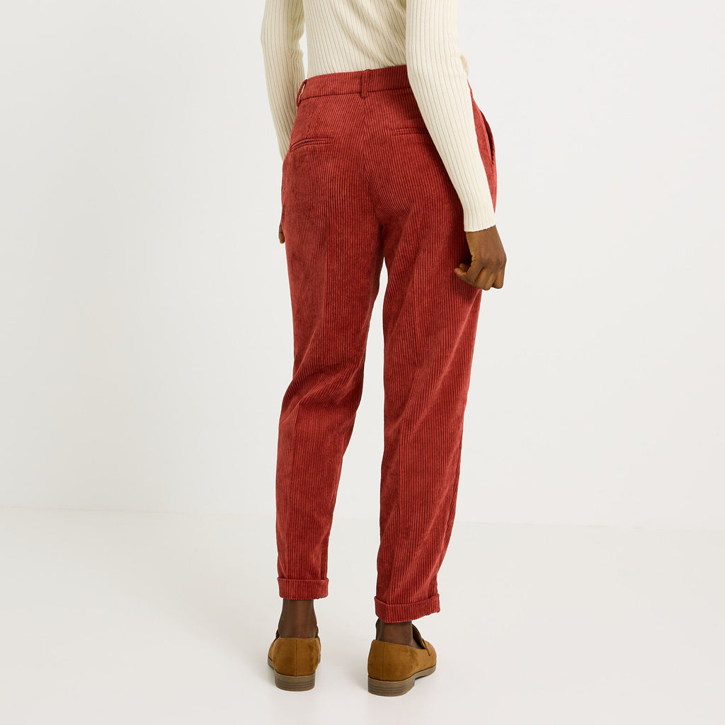 Pantalon velours à revers femme - 2