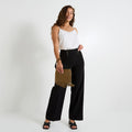 Pantalon large à pont femme - 1