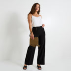 Pantalon large à pont femme - 1