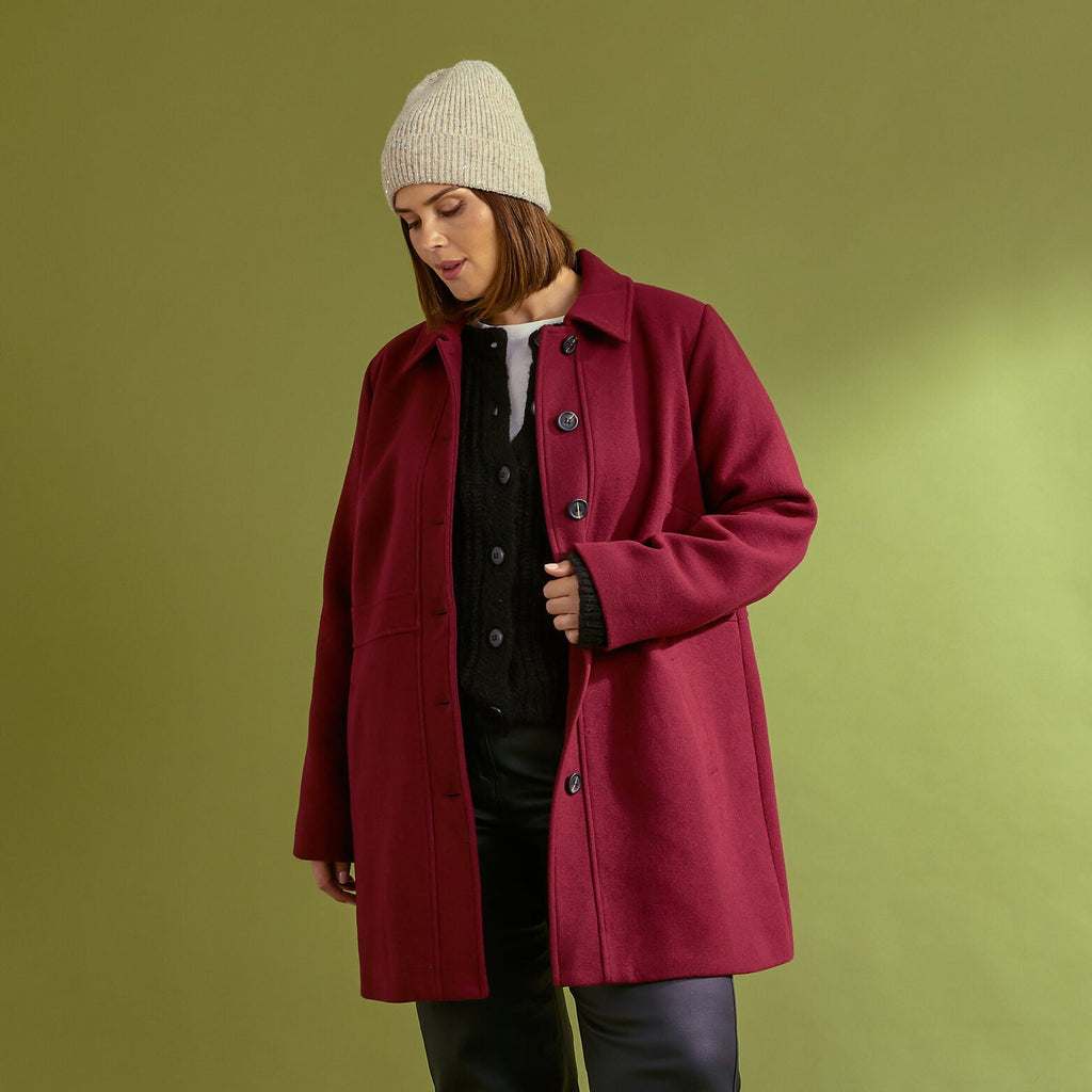 Manteau mi-long avec boutons femme - 1