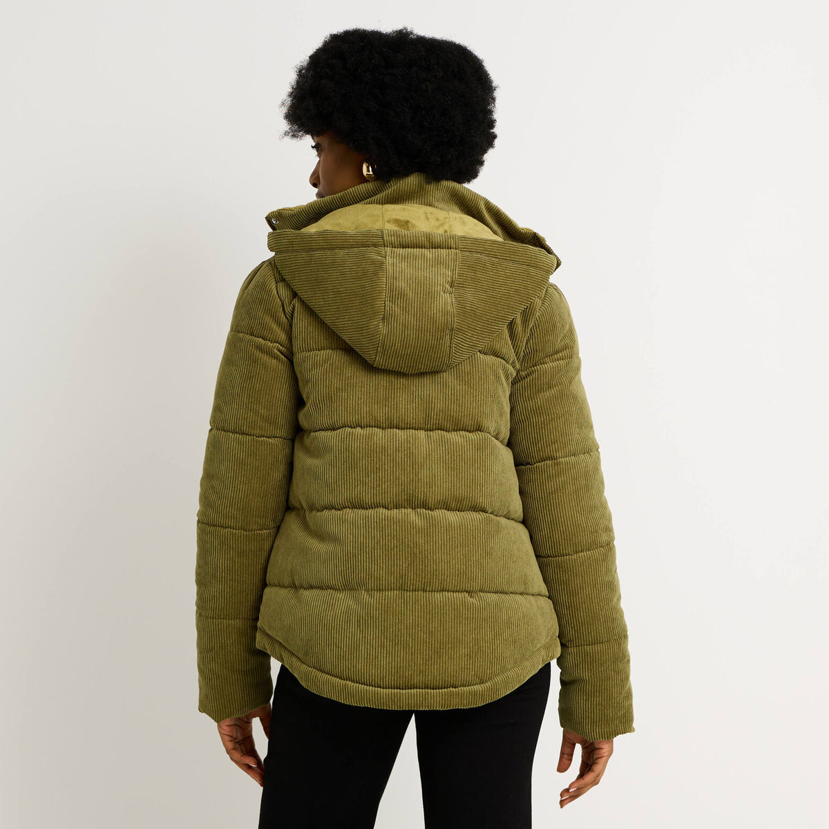 Doudoune en velours à capuche femme - 2