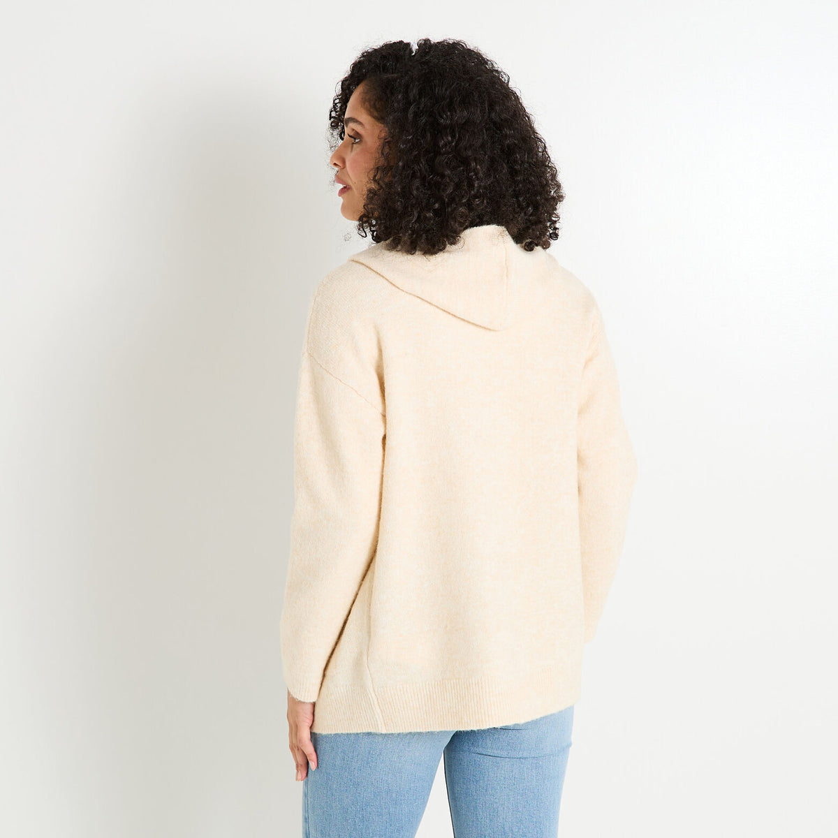 Gilet mi-long à capuche femme - 2