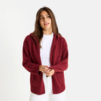 Gilet mi-long à capuche femme - 1