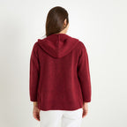 Gilet mi-long à capuche femme - 2