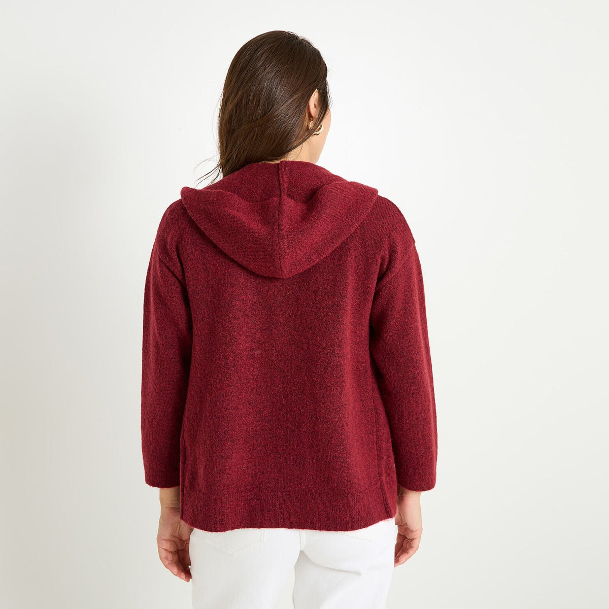 Gilet mi-long à capuche femme - 2
