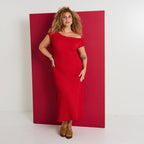 Robe longue en maille gaufrée - 1