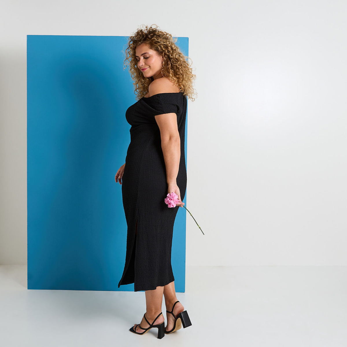 Robe longue en maille gaufrée - 2