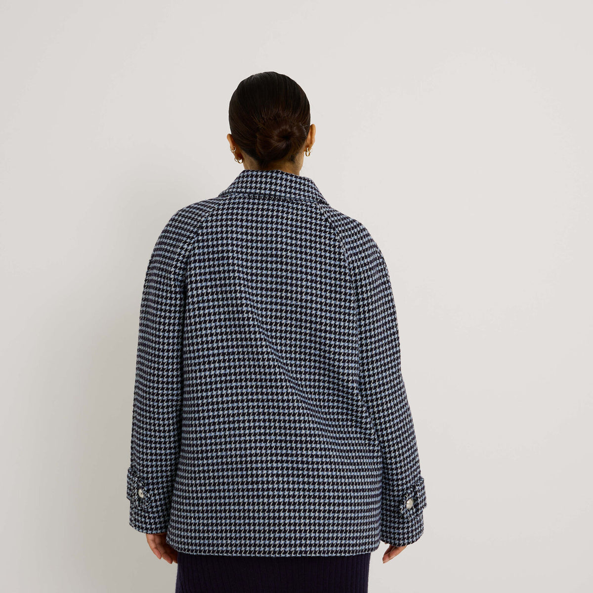 Manteau imprimé pied-de-poule femme - 2