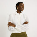 Chemise plumetis manches plissées femme - 1
