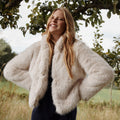 Manteau court imitation fourrure femme - 1