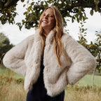 Manteau court imitation fourrure femme - 1