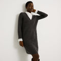 Robe pull bi-matière longueur genou - 1