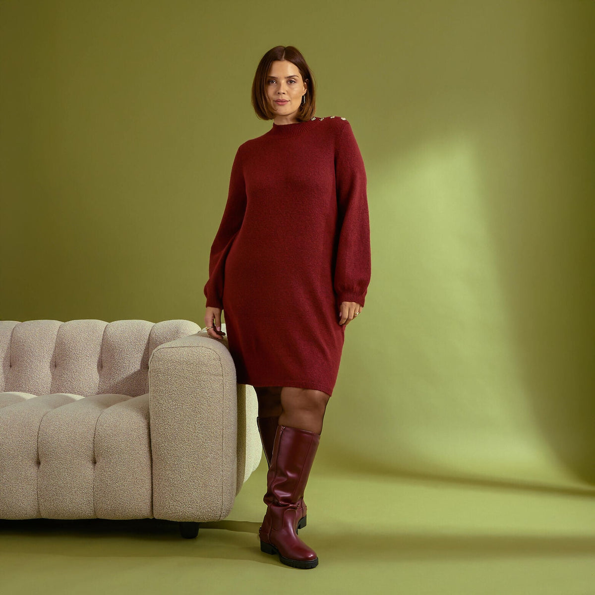 Robe pull col montant  - 1