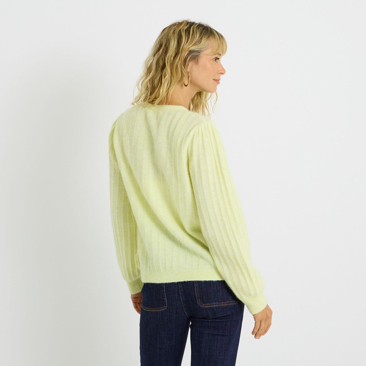 Gilet boutonné en maille premium femme - 2