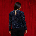 Top manches longues en sequins femme - 2