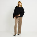 Pantalon à pont en velours femme - 1
