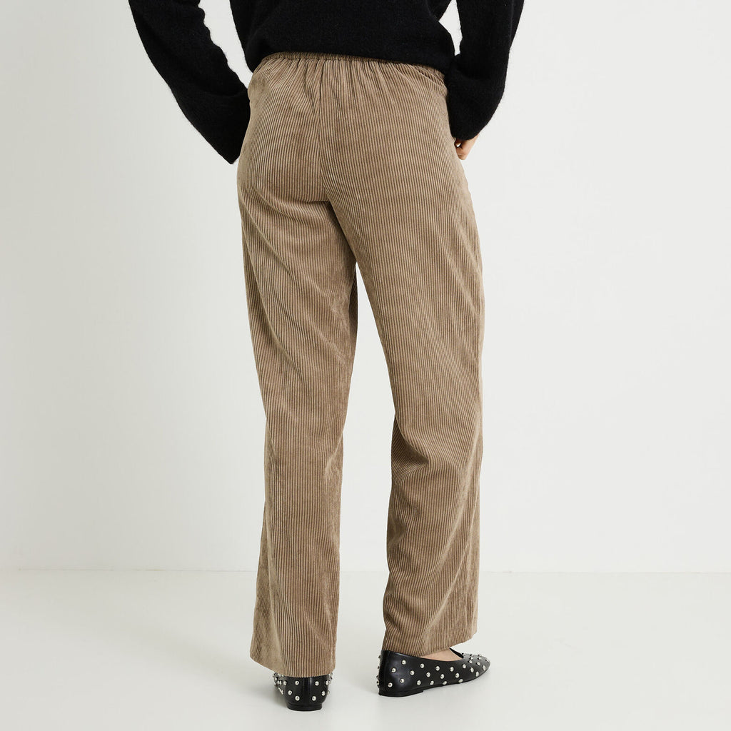 Pantalon à pont en velours femme - 2