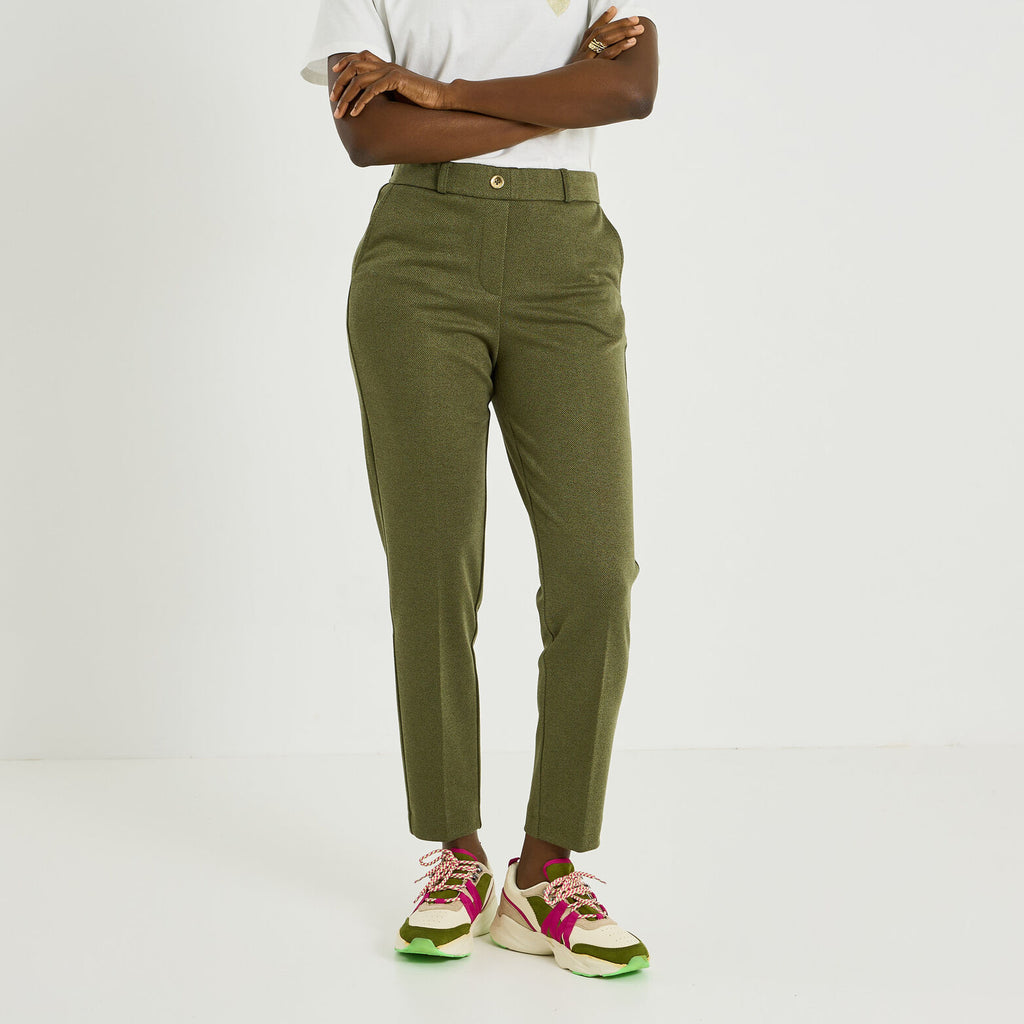 Pantalon en maille jacquard femme - 1
