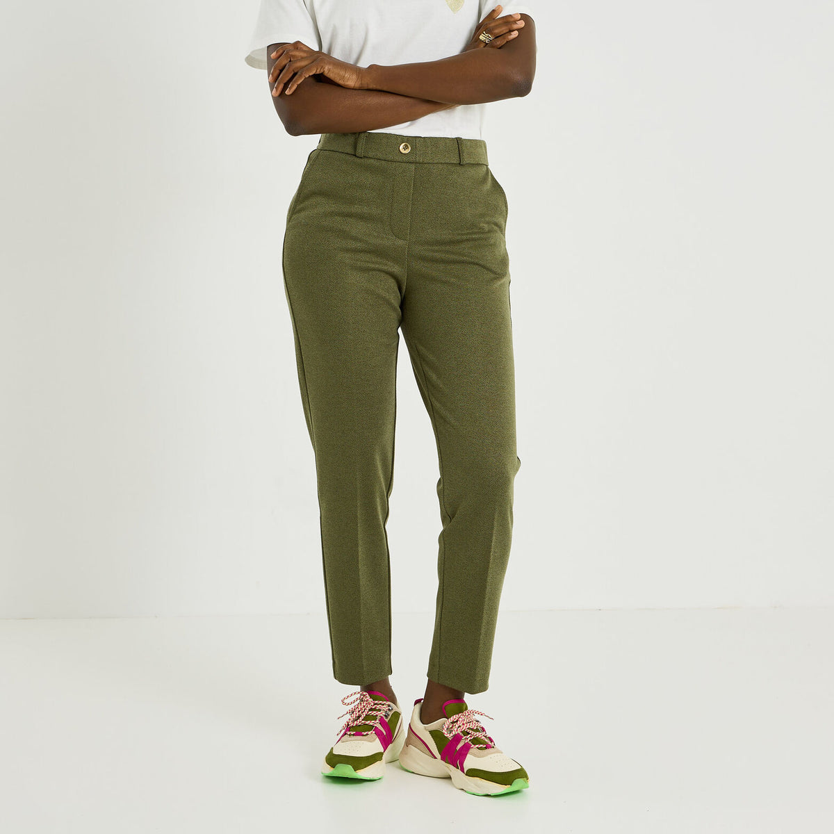 Pantalon en maille jacquard femme - 1