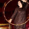 Robe à sequins manches longues - 1