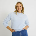 Pull fluffy col montant femme - 1