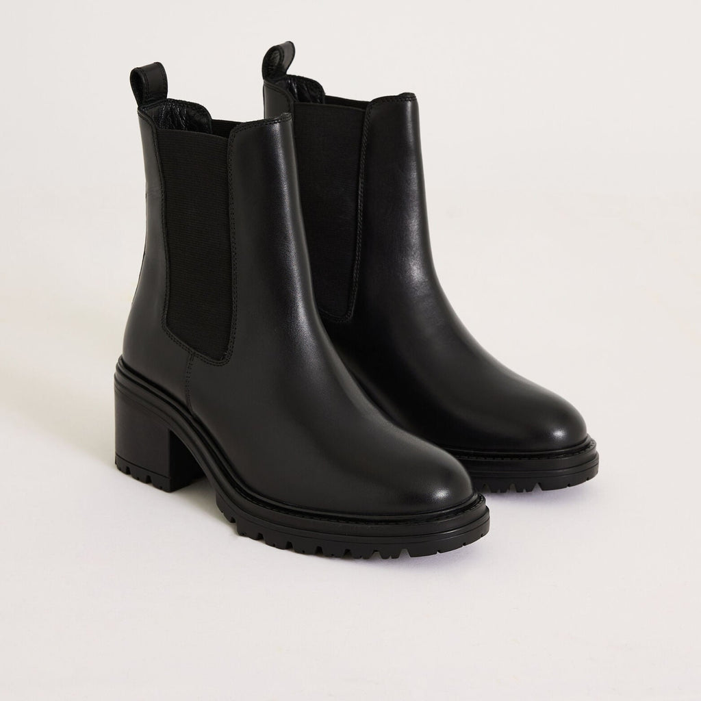 Bottines dessus cuir de vache femme - 1