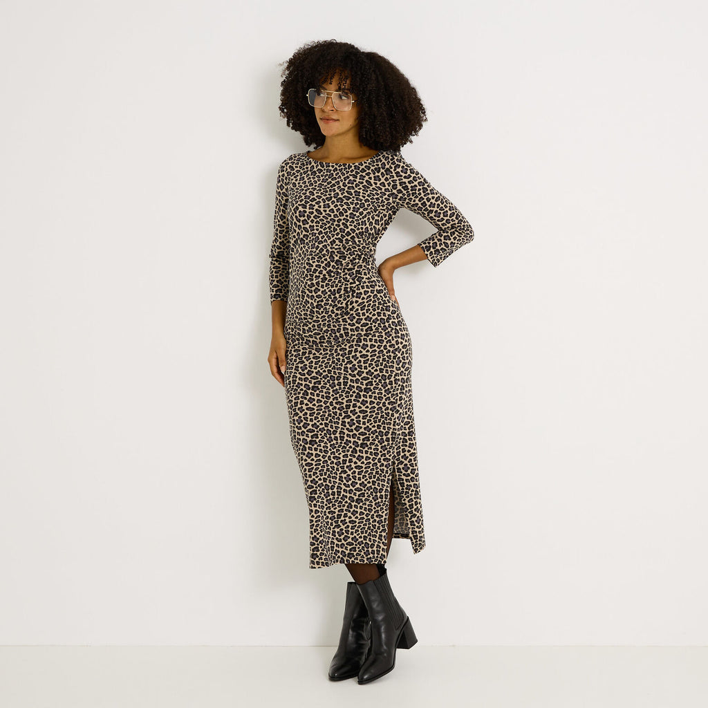 Robe longue imprimé léopard  - 1