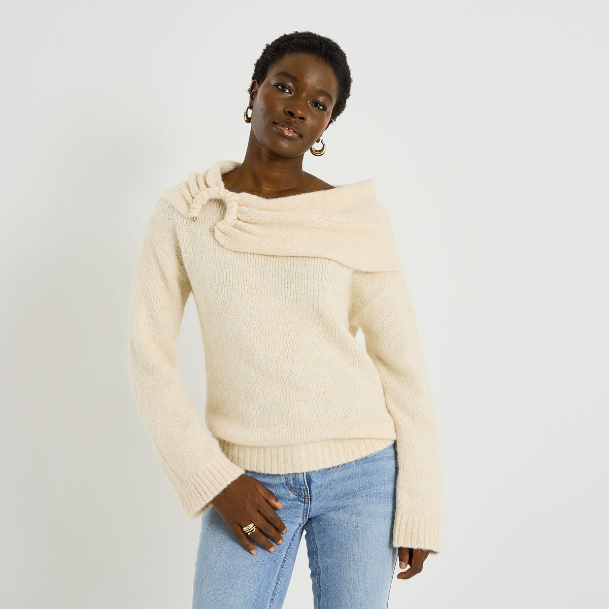 Pull col bardot femme - 1