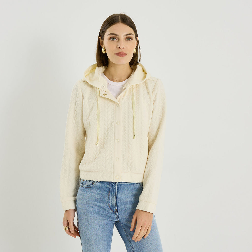 Bomber à capuche amovible femme - 1
