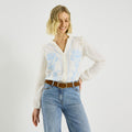 Chemise broderies florales femme - 1