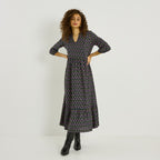 Robe longue imprimé fleuri  - 1