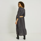 Robe longue imprimé fleuri  - 2
