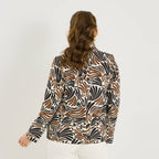 Blazer fluide imprimé graphique femme - 2