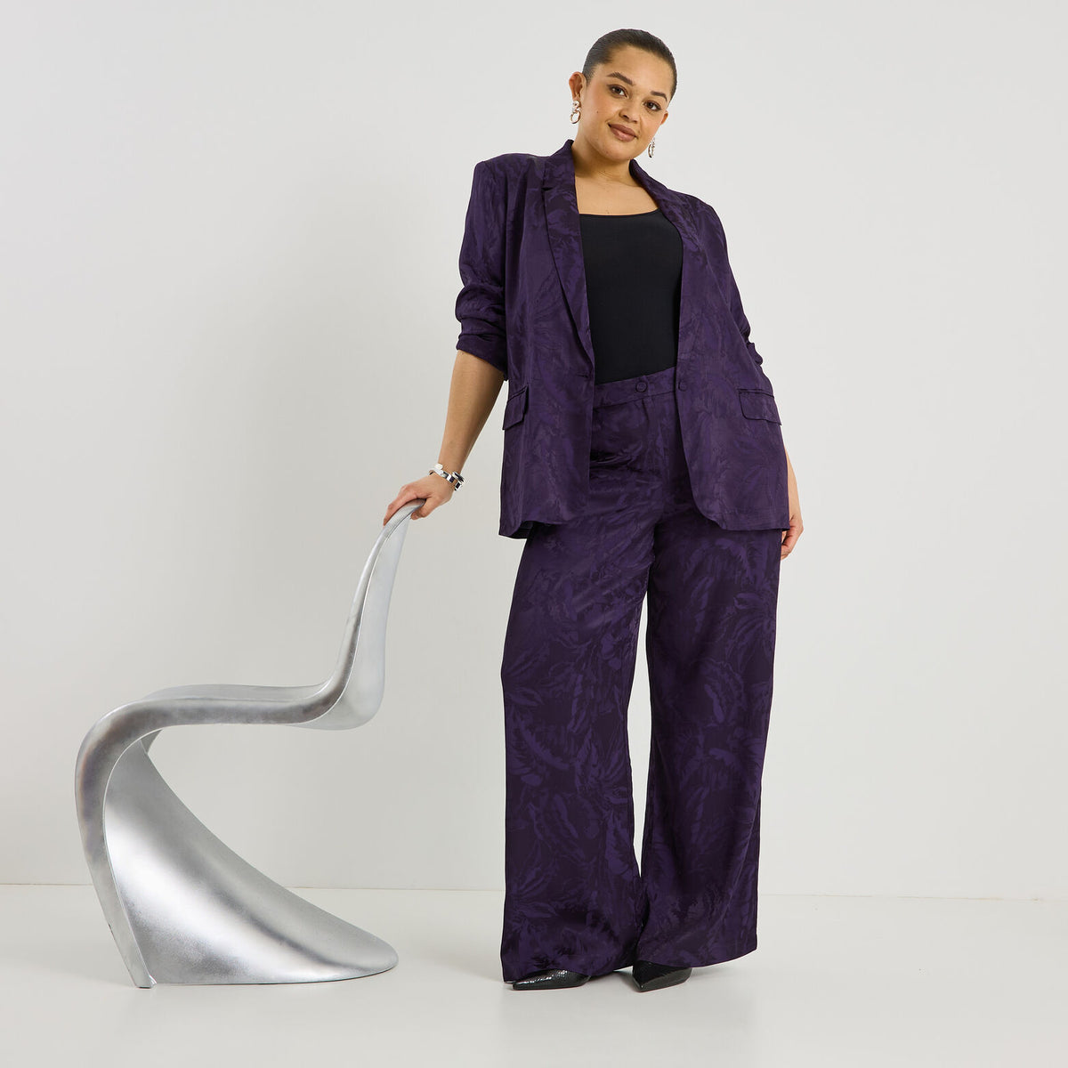 Pantalon large imprimé femme - 1