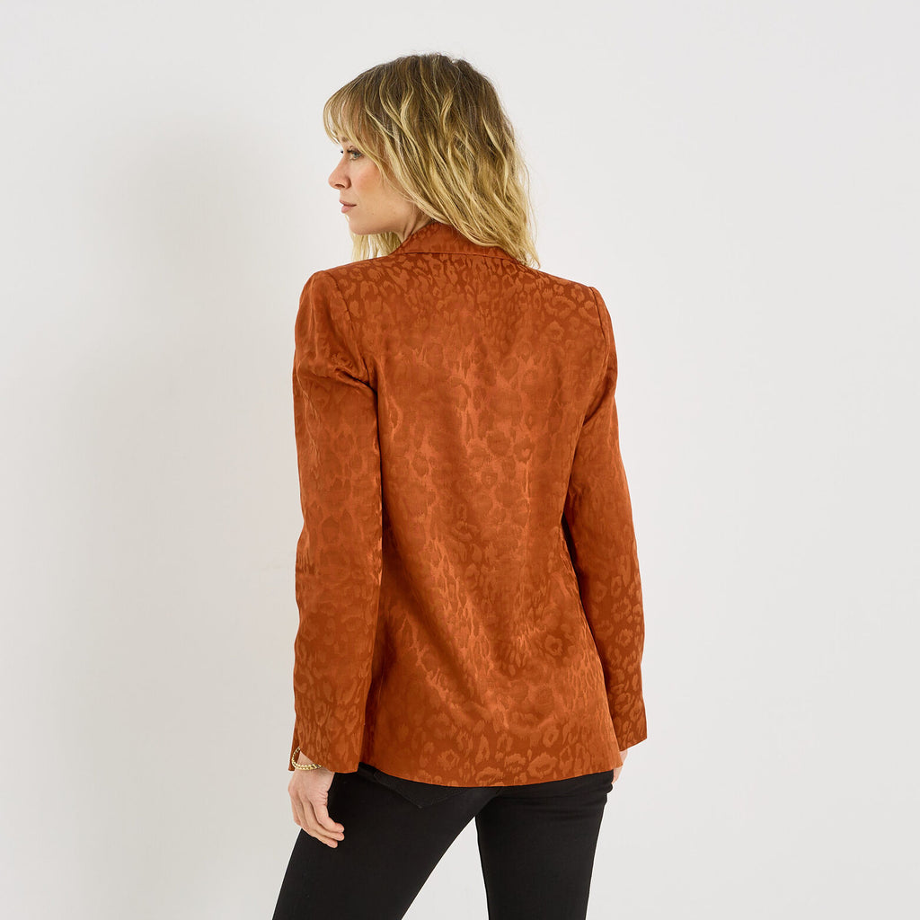 Blazer droit motif jacquard femme - 2