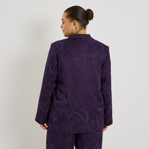 Blazer droit motif jacquard femme - 2