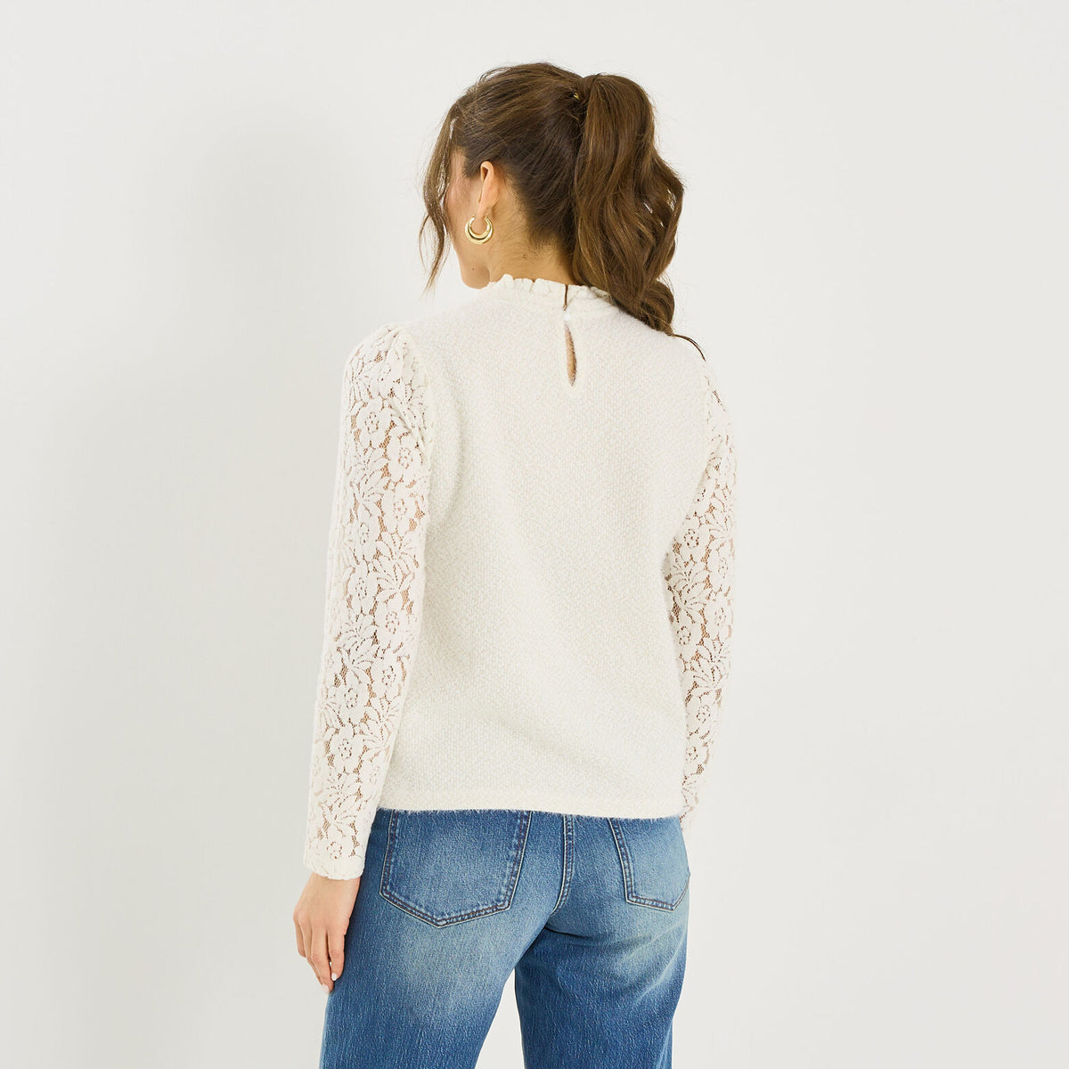 T-shirt bi-matière brillant femme - 2