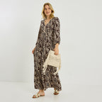 Robe longue imprimé cachemire  - 1