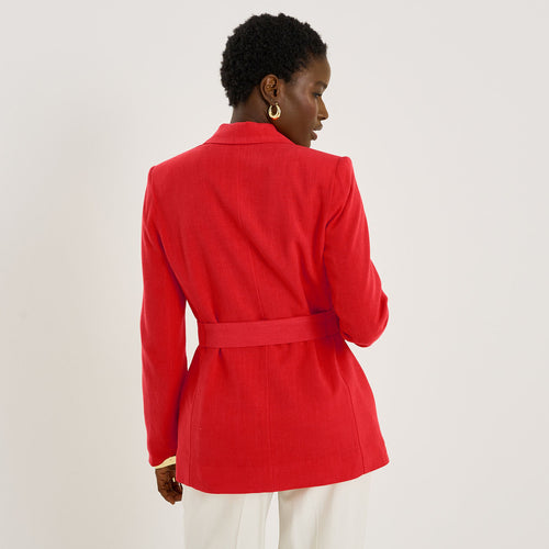 Blazer ceinturé double boutonnage femme - 2