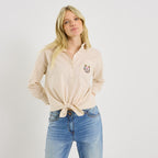 Chemise rayée avec broderie femme - 1