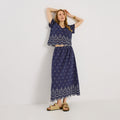 Jupe longue fluide broderie anglaise - 1