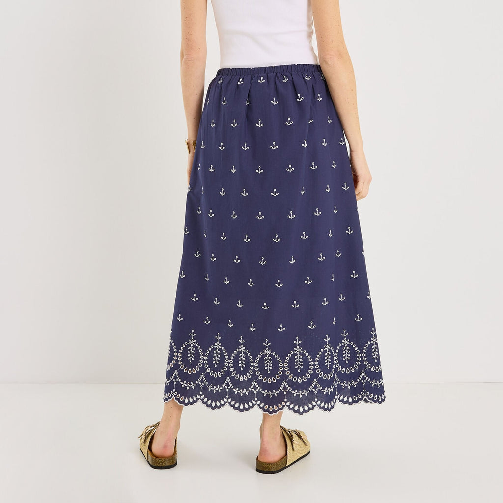 Jupe longue fluide broderie anglaise - 2