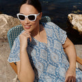 Blouse brodée manches courtes femme - 1