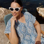 Blouse brodée manches courtes femme - 1