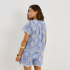 Blouse brodée manches courtes femme - 2